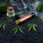 En vape med CBD och hampablad